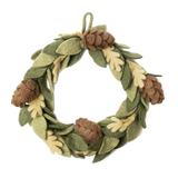 Global Goods Partners - Felt Pinecone Wreath: Default Title