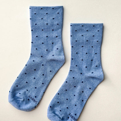 Le Bon Shoppe - Polka Dot Sneaker Socks~  Blue/Navy