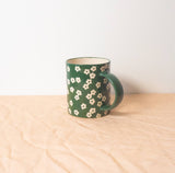 Erika Christine Ceramics - Scattered Petunia Mug- Emerald