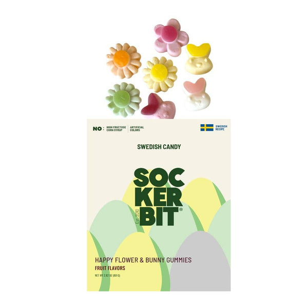 Sockerbit - Flowers & Bunnies Swedish Candy Bag 2.8oz Easter