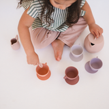 bug + bean kids - *LIMITED* Silicone Tea Set - Petal | Kids Pretend Playset