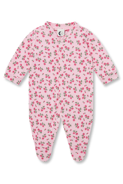 Sleepy Doe - BABY SLEEPSUIT | PINK TEA FLORAL: 0-3 Months