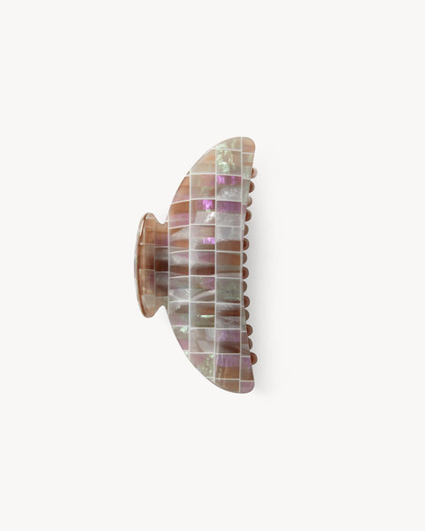 MACHETE - Midi Heirloom Claw in Brown Shell Checker