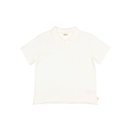 Buho Kid Pocket Polo ~ White