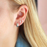 Kris Nations - Tennis Racket Crystal and Enamel Stud Earrings: 18K Gold Vermeil