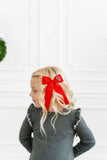 Winn and William - Christmas Wreath Hair Bow: Red