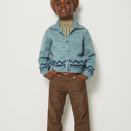 Misha & Puff Zig Zag Cardigan ~ Slate