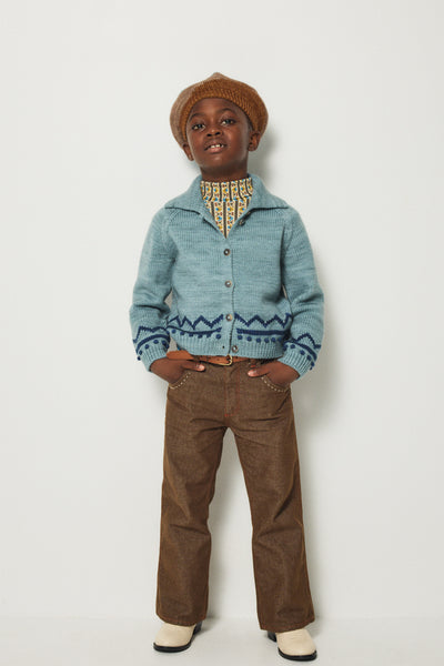 Misha & Puff Zig Zag Cardigan ~ Slate