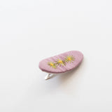 Tangle Shiny Stars - Oval Embroidered Floral Snap Hair Clips | Dusty Purple