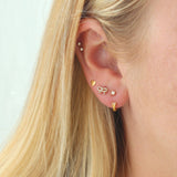 Kris Nations - Bow with Crystals Stud Earrings: 18K Gold Vermeil