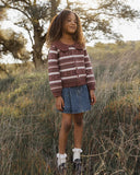 Rylee + Cru Fair Isle Cardigan ~ Mulberry Stripe