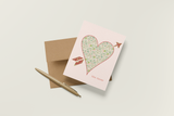 re:mused studio - Floral Flutter Heart A2 Greeting Card