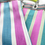 RECYCLED PLASTIC STRIPE BAG - Square: Red x Blue