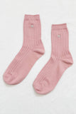 Le Bon Shoppe - Emb Her Socks: Pink Soda + Silver Seashell