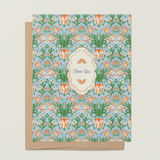 re:mused studio - Parrot Tulips Thank You-Blue A2 Greeting Card