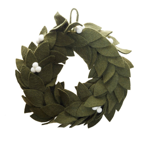 Global Goods Partners - Felt Mistletoe Wreath: Default