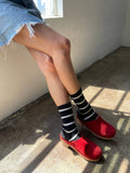 Le Bon Shoppe - Striped Boyfriend Socks: Flax Stripe