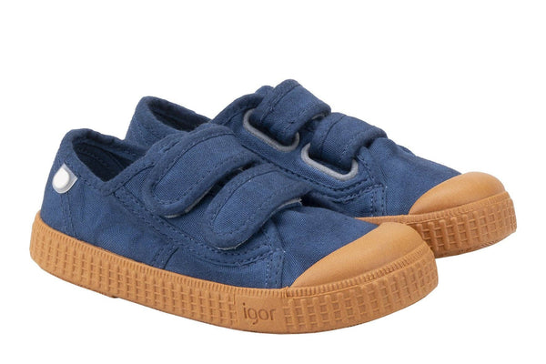 Igor Shoes US - Igor Berri Velcro Caramelo, Marino: 20