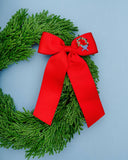 Winn and William - Christmas Wreath Hair Bow: Red