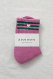 Le Bon Shoppe - Embroidered Girlfriend socks: Rose Pink + Heart