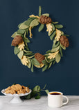 Global Goods Partners - Felt Pinecone Wreath: Default Title