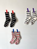 Le Bon Shoppe - Striped Boyfriend Socks: Flax Stripe