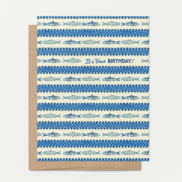re:mused studio - Sardine Birthday A2 Greeting Card