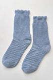 Le Bon Shoppe - Linen Scallop Socks - (wholesale): Pale Blue