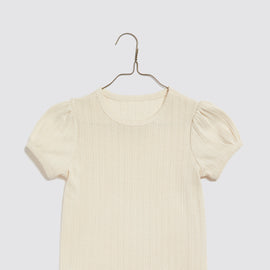 Little Cottons Pointelle Tee ~ Buttermilk