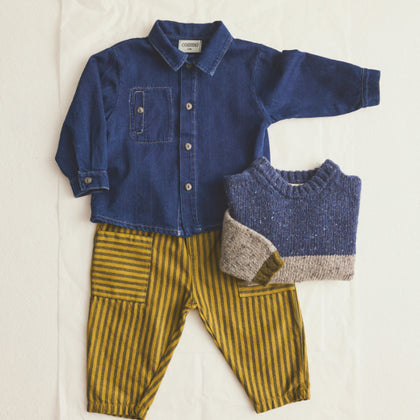 Cozmo Gabriel Twill Denim Baby Shirt