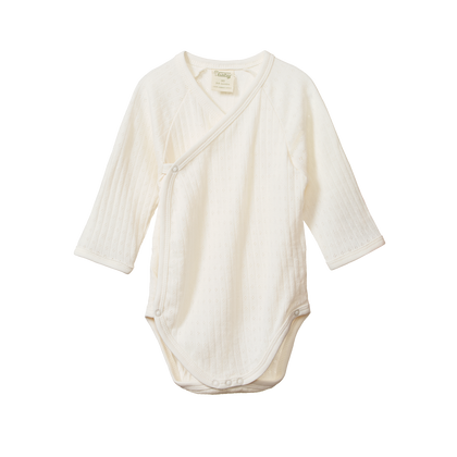 Nature Baby - Pointelle Kimono Bodysuit: 0-3M