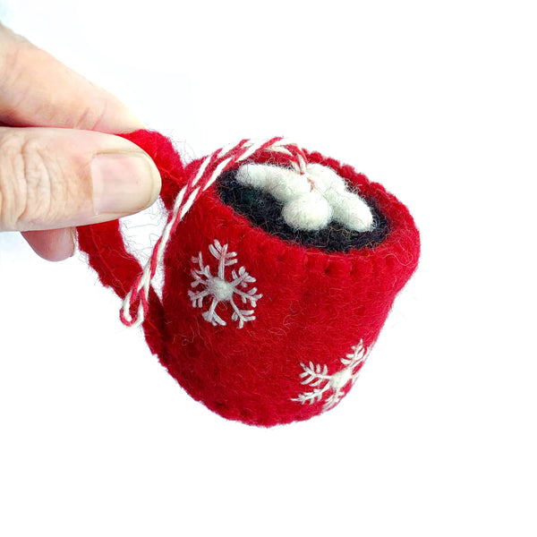 Ornaments 4 Orphans - Hot Chocolate Felt Wool Christmas Ornament