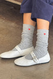 Le Bon Shoppe - Embroidered Snow Socks (wholesale): COOKIES AND CREAM + HEART