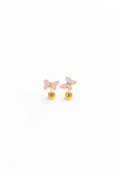 Pip Pop Post - Enamel Butterfly Stud Earrings - Hypoallergenic, Flat Back: Blush