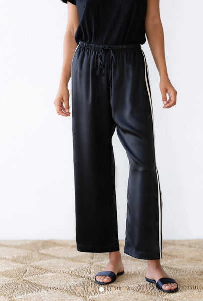 Donni Silk Stripe Crop Pant ~ Jet