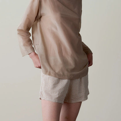 DONNI  The Cotton Gingham Tap Short ~ Shitake