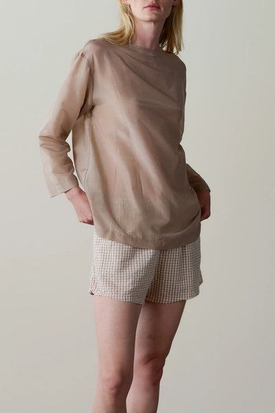 DONNI  The Cotton Gingham Tap Short ~ Shitake