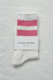 Le Bon Shoppe - Her Socks - Varsity: Pink Stripe