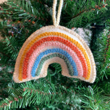 Ornaments 4 Orphans - Rainbow Embroidered Wool Christmas Ornament: Muted Pastel