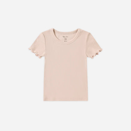 Rylee + Cru Ribbed Basic Tee ~ Blush