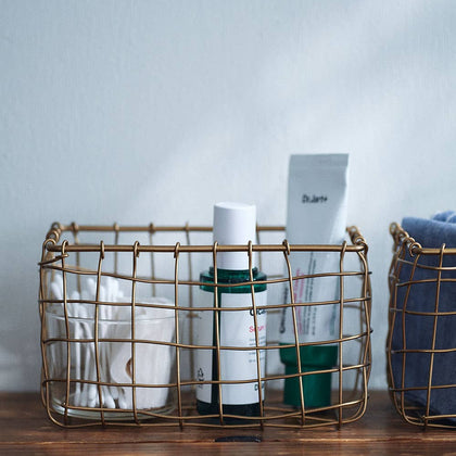 Fog Linen Work - Iron Wire Basket Rectangle