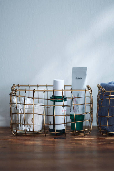 Fog Linen Work - Iron Wire Basket Rectangle