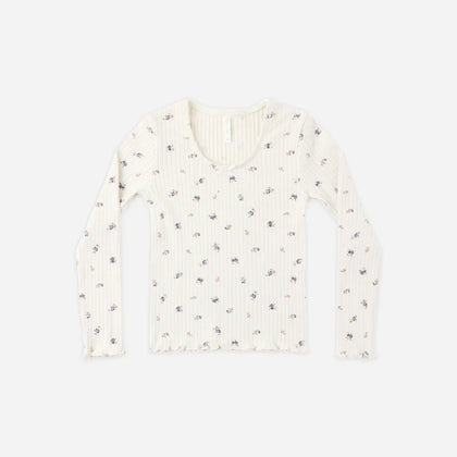 Rylee + Cru Ribbed LS ~ Ditsy