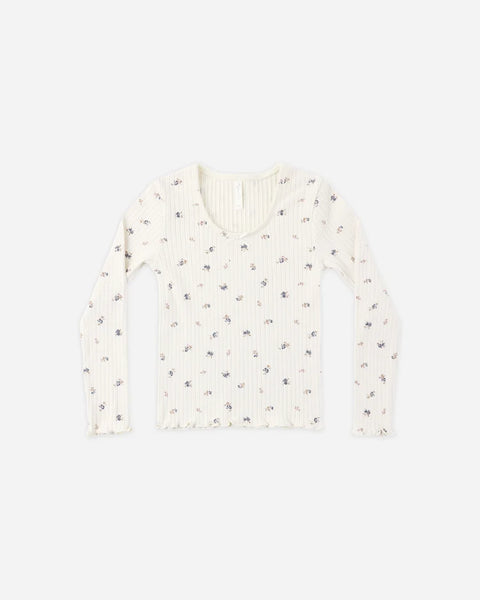 Rylee + Cru Ribbed LS ~ Ditsy