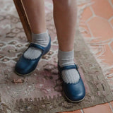 Zimmerman Shoes - Scalloped Mary Jane - Navy: 11 (Child) / Medium (E)