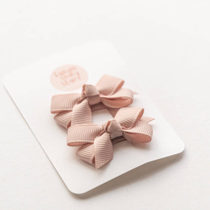 Tangle Shiny Stars - Mini Bow Hair Clips | Baby Pink