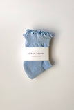 Le Bon Shoppe - Ruffled Hugger Crew Socks  (Wholesale): VANILLA / RED