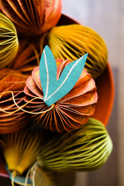 East End Press - Orange Honeycomb Ornament