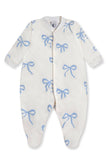 Sleepy Doe - BABY SLEEPSUIT | BLUE BOWS: 3-6 Months