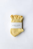 Le Bon Shoppe - Ruffled Hugger Crew Socks  (Wholesale): BANANA CREAM / RED